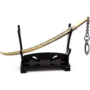 Zinc Alloy Tiny Sword Keychain, Antique Bronze Vintage Mini Sword with Stand, Ideal Gift for Men and Collectors