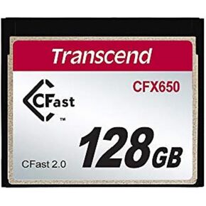 Transcend 128GB CFX650, Cfast 2.0, SLC Mode, Perfect for Professional cinematography in high-Resolution Full HD and 4K Video Recording, Up to 510 MB/s - TS128GCFX650