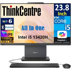 Lenovo ThinkCentre Neo 50a Gen 5 Business All-in-One 23.8 "Display FHD (Intel I5-13420H ، 64GB DDR5 ، 8TB SSD ، COPILOT ، WIFI 6 ، Bluetooth 5.2 ، WebCAM ، 2 HDMI ، Win 11 Pro) مع لوحة المفاتيح والمساء in Kuwait
