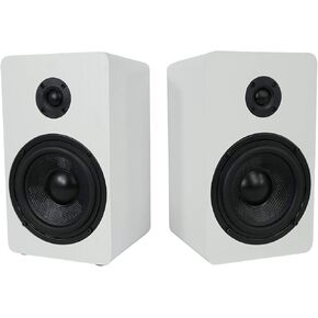 Rockville 2 RockShelf 58W 360w White 5.25" Home Theater Bookshelf Speakers/8 Ohm, V2