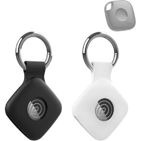 2 علبة حزمة للبلاط بواسطة Life360 Mate (2024) / Mate Mate 2022 مع سلسلة المفاتيح ، وغطاء واقعي مضاد للخلع للمفاتيح ، والأكياس ، وملحقات علامات طوق الحيوانات الأليفة ، ومقاومة للصدمات (Black+White)