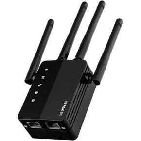 Wireless Internet Repeater and Signal Amplifier Ethernet Port, WiFi Extender, 4X Faster, Covers Up to 9,800 Sq.ft