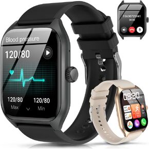 Smart Watch Smartwatch Bluetooth Call Blood Pressure Blood Oxygen Monitor Fitness Tracker 1.96" Touch Screen Calorie Sleep Monitoring Pedometer Watches Activity Tracker for Women Men