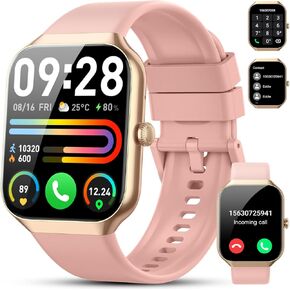 Smart Watch(Answer/Make Call), 2025 New Smartwatch for Men Women, 1.96" HD Fitness Watch with 110+ Sport Modes, Heart Rate, Sleep Monitor, Pedometer, IP68 Waterproof Activity Tracker for Android iOS