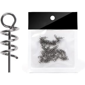 50 Pcs/Pack 14mm Fishing Crank Hook Centering Pin Fishing Baits Lure Rig Fixed for Latch Needle Spring Twist Lock Fishing Spring Twist Lock Fishing Hook Centering Pin Accessories