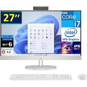 HP All-in-One 27 School & Business All-in-One 27 "Display FHD (Intel I7-1355U ، 64GB DDR4 ، 8TB PCIE SSD ، Intel UHD ، WiFi 6 ، Webcam ، Bluetooth 5.3 ، Win 11 Home) (Renewed) ( ) in Saudi Arabia
