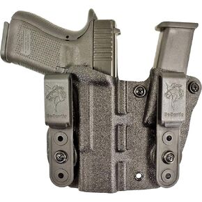 DeSantis Hidden Truth Gun Holster, Made with 100% Kydex, Pegasus Line, Integrated Magazine Pouch, Appendix-Carry Holster, Fits Glock 19/19X/23/45, Right Hand-Draw, Black