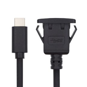 xiwai Waterproof Dustproof USB-C Type-C USB 3.1 10Gbps Extension Flush Car Latch Mount Extension Cable for Dashboard Panel