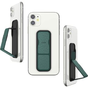 CLCKR Cell Phone Grip and Expanding Stand, Universal Phone Grip Holder for iPhone 15 Pro, Pro Max, Plus, 14 & 13 Models, Samsung Phones, Tablets and More, Green