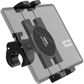Spin Bike Tablet Holder, Adjustable QR Handlebar Mount for Gym Stationary Bike/Elliptical Trainer/Treadmill, Compatible with iPad Pro 12.9 Air Mini Galaxy Pro iPhone 4.7"-13" Devices, CP01H