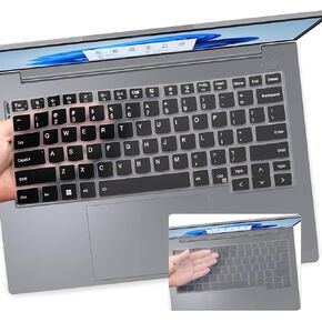 2 PCS Keyboard Cover for 2024 2023 Lenovo ThinkBook 14 G6 G6+ G7 14" Keyboard Skin-Black+Clear