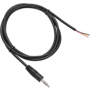 DMiotech 2PCS 3.5mm 1/8" Male Plug Jack Connector Audio Cable 3 Pole Mono Aux Cable Replacement Repair Bare for Headphone Headset Earphone 0.9M/3Ft Black