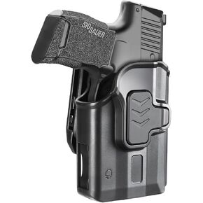 WARRIORLAND P365 TLR-6 OWB Holster Index Finger Release Fit P365 / P365X with TLR6, Outside Waistband Carry Holster for P365X TLR6, 360 Degree Adj. Belt Clip Fit 1.5-2.25 Inch Belt, Right Hand