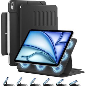 Ambison for iPad Air 11 Inch Case Magnetic, Multiple Angles & Pencil Holder, Smart Folio for iPad Air 6th/5th/4th Generation (2024/2022/2020), Auto Wake/Sleep, Tablet Stand, Black