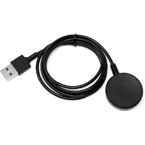 Compatible Samsung Watch Charger for Galaxy Watch 4, Galaxy Watch 3, Samsung Smart Watch Active 2 by ElloGear - USB Wireless Charging Dock Replacement Adapter Stand Classic Charge - Black