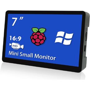 Raspberry Pi Monitor 7 Inch HDMI Monitor 800x480 LCD Screen Display with Case Second/Extend Screen for Raspberry Pi 400/4/3/2/Zero/B/B+ Jetson Nano Win11/10/8/7, Dual Speakers, Non-Touch
