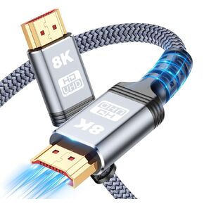 8K 10K 4K HDMI Cable 48Gbps 3.3FT, Certified Ultra High Speed HDMI Cable Braided Cord-4K@120Hz 8K@60Hz, DTS:X, HDCP 2.2 & 2.3, HDR 10 Compatible with Roku TV/PS5/HDTV/Blu-ray