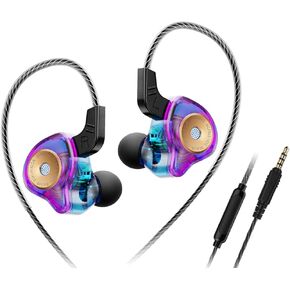 AK6-Ultra in Ear Monitor Headphones, Wired Earbuds Stereo Bass, HiFi IEM Earphone, Wired Gaming Earbuds, Without Detachable Cables(Withmic, AK6-Ultra White)