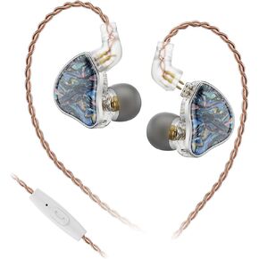 DB2 IEM Earphones Without Microphone: Resin 1BA 1DD Hybrid in Ear Monitor Headphones with 2Pin Detachable Cable,3.5mm Wired Earbuds for Gaming/Audiophile (Purple