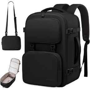 LOVEVOOK Travel Backpack for Women Men, TSA Carry on Backpack Flight Approved 40L Fits 17 Inch Laptop, Waterproof Personal Item Travel Bag Business Weekender Daypack with Detachable Crossbody Bag