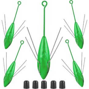 5 PCS Sputnik Sinkers Surf Fishing Weights, Lead Sputnik Weights for Surf Fishing with Long Tail, Surf Casting Fishing Sinkers and Weights in Saltwater Catfish Beach Sand Ocean Fishing