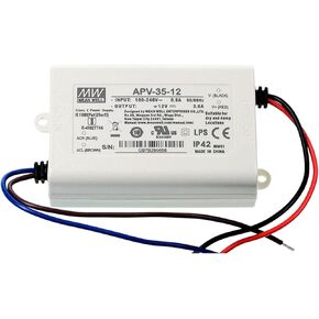 APV-35-12 12V 3A 36W Power Supply, High Efficiency, for LED Signage and Lighting, White, YS-APV-35-12