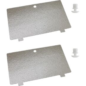 2 Pcs 00617090 Microwave Waveguide Mica Cover Replacement with 2 Pcs Locking Button, Fit for Bosch Microwaves, Alternate Part Numbers Include AP5806321, 3278343, PS9492671, 617090, 12014089