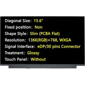استبدال شاشة جديد لـ HP 15-DW0083WM 1A493UA LCD LED لوحة عرض كمبيوتر محمول ، 15.6 "، موصل دبابيس EDP/30 ، HD 1366 (RGB) × 768 ، غير ملمس (لللمس)