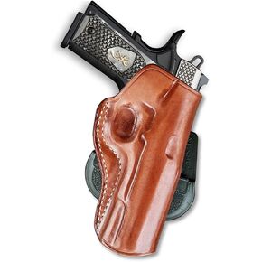 Premium Leather OWB Paddle Holster with Open Top Fits, Browning 1911-380 Non-Railed Black Label 4.25'', Right Hand Draw, Brown Color #1347#