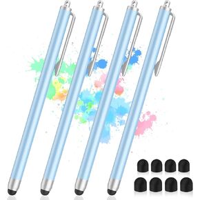 Stylus Pens for Touch Screens, 4 Pcs High Sensitivity & Precision iPad Stylus with Replacement Tips, Compatible with iPad, Android, Tablets and All Capacitive Touch Screens (Blue) in Saudi Arabia