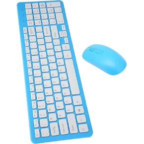 Keyboard Combo, 96 Key Keyboard 10 Meters Fade with Nonslip Mat for Windows, Computer, Desktop, PC, Notebook (Blue)