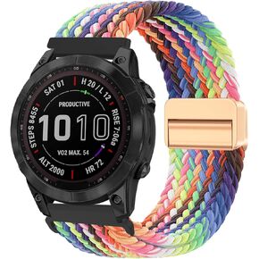 Braided-Bands Compatible with Garmin Vivoactive4/Venu 3/Venu 2/Forerunner 255/265/955/965-22mm Braided Sport Stretchy Adjustable Replacement Strap for Galaxy Watch 3 45mm/Gear S3 Frontier/Classic