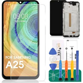TFT for Samsung Galaxy A25 Screen Replacement for Samsung A25 5G LCD Display Screen for Samsung SM-A256E SM-A256E/DS Touch Digitizer Assembly with Frame (Black)
