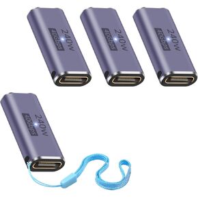 Duttek 240W USB C to USB C Coupler, USB C Female to Female Adapter, 40Gbps USB Type C Extender Compatible with Thunderbolt 4/3 and 8K@60Hz Video for Video for MacBook, iPad (4Pack)