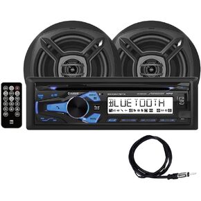 Dual MCP1237BTB Marine AM/FM/CD Receiver with Built-in Bluetooth + (2) 6.5″ Speakers + Antenna | USB Playback with Charging