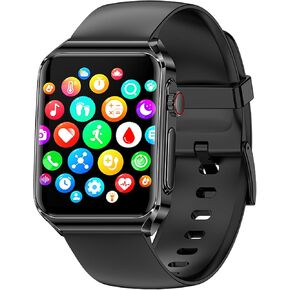 Smart Watch, 1.85" HD Bluetooth Call Pedometer with Heart Rate/Blood Oxygen/Blood Pressure/Blood Composition/Body Composition/Sleep Monitor, IP67 Waterproof