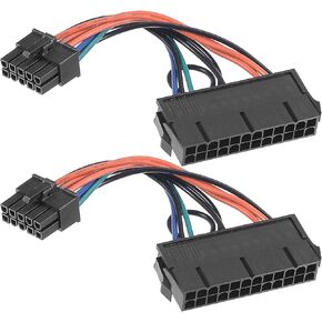 24 Pin to 10 Pin ATX PSU Power Supply Cables, 24 Pin Female to 10 Pin Male ATX Power Adapter Connectors for Lenovo IBM Motherboard (10CM/2 Pack)