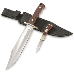 Old Timer Schrade Bowie w/Folder, Brown, 1200625