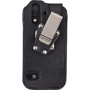 Heavy Duty Leather Fitted Case with 4 Position Belt Clip Compatible with CAT S61