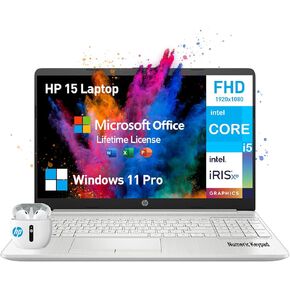 HP 15.6 Laptop Computer, Intel Core i5 Laptop Lifetime Microsoft Office, College Students Business Laptop 15 Inch FHD,32GB RAM 1TB SSD Notebook PC, Windows 11 Pro,10-Key Numeric Keyboard Camera HDMI