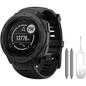 ANCOOL for Garmin Instinct Watch Bands,Soft Silicone Straps for Garmin Instinct Replacement Bands Compatible with Instinct 2/Instinct Solar/Esports/Tactical(Black)