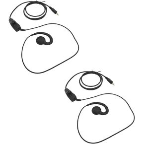 Walkie Talkie Earpiece 2-Way Radio Ear Piece C Ring Headset Over-The-Ear Earphone Headphone Compatible with Kenwood ProTalk PTK(Black,Wired (1)