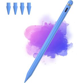Stylus Pen for iPad 9th&10th Generation-2X Fast Charge Active Pencil Compatible with Apple iPad 2018-2024 Pro 11"/12.9"/M4, iPad Air 3/4/5/M2, iPad 6-10, iPad Mini 5/6 Gen-Blue