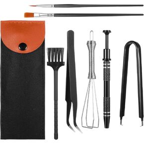 7 Pcs Keyboard Remover Tool Kit, Keycap Switch Puller Set Include Switch Puller, Lubricating Pen, 2 Cleaning Brush, Tweezers, 4-Jaw Gripper, and Key Cap Puller