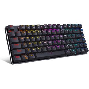 HUO JI E-Yooso Z-88 RGB Mechanical Gaming Keyboard, Metal Panel, Brown Switches, Compact 81 Keys Hot Swappable for Mac, PC, Black