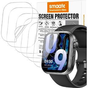 Screen Protector Compatible with 1.85" S6 TOZO Smart Watch, Soft TPU, 6-pack, Full Coverage, Bubble Self-healing