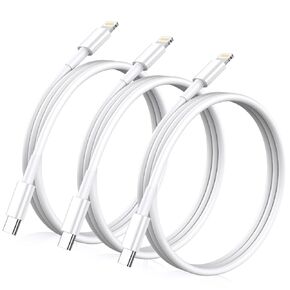 Real 20W USB C to Lightning Cable for iPhone Fast Charging Cable,[3ft 3Pack] Mfi Certified USB-C Power Rapid Charger Cord for iPhone 14/13/12/12 Pro Max/11/11Pro/XS/Max/XR/X/8/8Plus/iPad-White