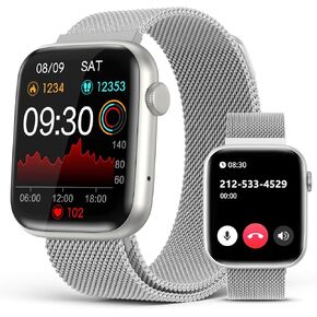 EarlySincere Smart Watch for Women with Bluetooth Call Answer/Dail,1.9'' HD Full Touch Screen Fitness Tracker, Smartwatch with Heart Rate Blood Oxygen Sleep Monitor for Android iOS
