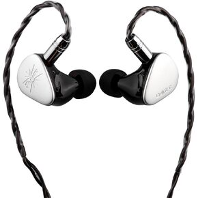 Linsoul Kiwi Ears Quintet in Ear Monitor, 1DD + 2BA + 1 Planar + 1 PZT Hybrid Driver Earphone, with Detachable Silver-Plated OFC Cable, Metal Faceplate, 3D-Printed Resin Shell for Musician (Quintet)