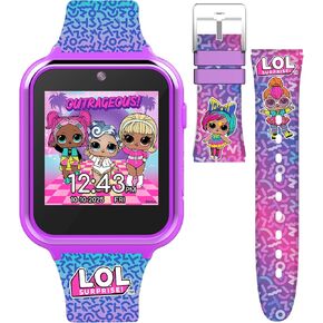 Accutime LOL Surprise! Kids Smart Watch - Interactive Touchscreen with Games, Selfie Camera, Step Tracker, Alarm, and Interchangeable Printed Silicone Straps - Fits Wrists 5.5" to 8.0"